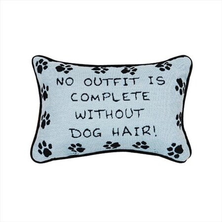 Manual Woodworkers And Weavers TWNOID No Outfit Is Complete Without Dog Hair Tapestry Word Pillow Jacquard Woven Fashionable Design 8.5 X 12.5 In. Pol